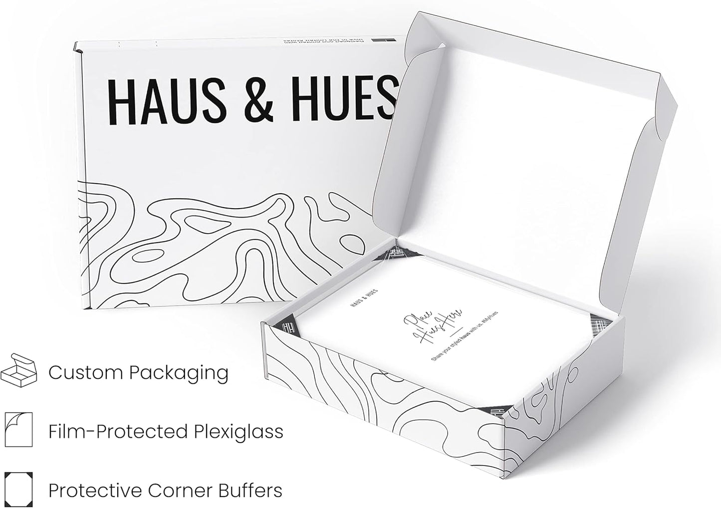 HAUS AND HUES 18x24 White Metal Picture Frames - Features Premium Aluminum, Vertical & Horizontal Hang, Shatterproof Plexiglass - Perfect for Home, Room, Office (18x24 in, White, Set of 4)