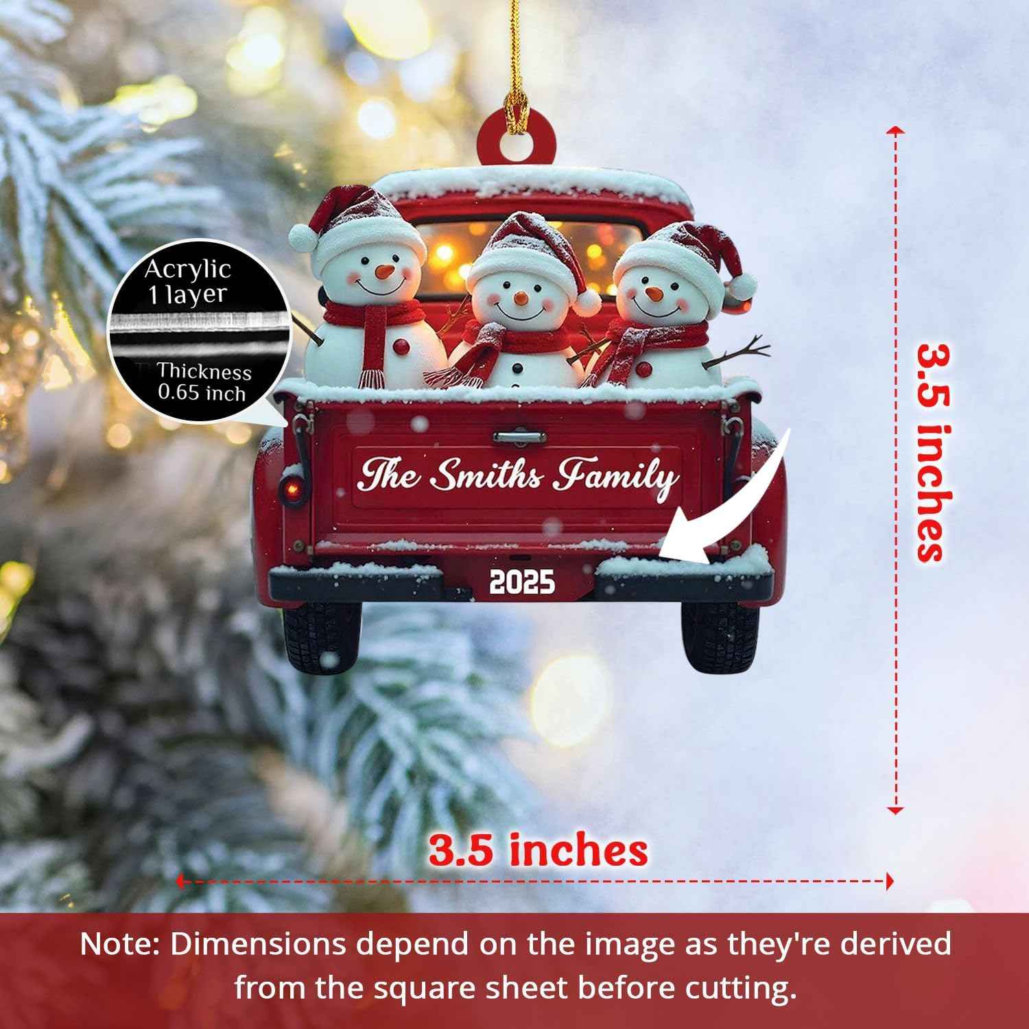 Personalized Christmas Ornaments 2025 Family of 2/3/4/5/6/7/8/9/10 Custom Snowman Ornament with Names and Year, for Family of 2/3/4/5/6/7/8/9/10 Members, Custom Ornament Xmas Gift Idea