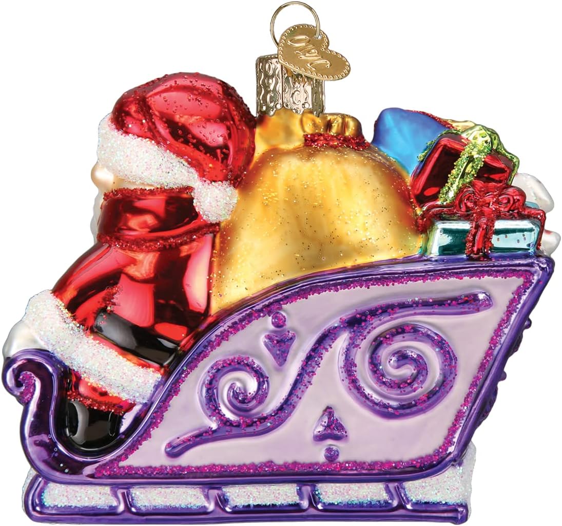 Old World Christmas Rudolph The Red-Nosed Reindeer Santa and Friends Glass Blown Ornament for Christmas Tree