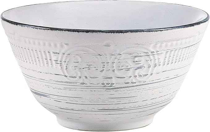 Pfaltzgraff Isabella 16-Piece Stoneware Dinnerware Set, Service for 4 - Handpainted Unique Glazed Finish - Includes Dinner Plates, Salad Plates, Bowls, Mugs - Dishwasher & Microwave Safe (Gray)