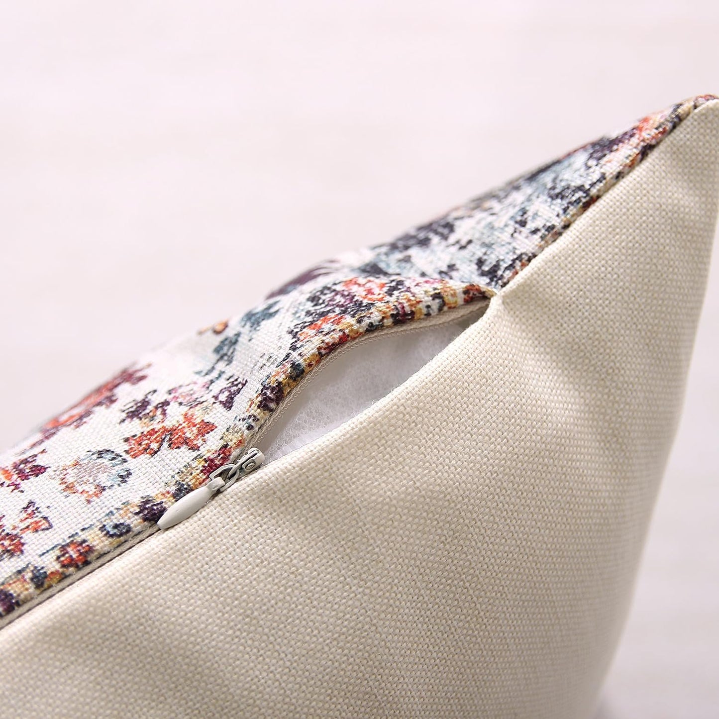 Outdoor Waterproof Pillow Set of 2 - 12X20 Inch Bohemian Vintage Carpet Pattern, Blue & Burnt Orange, Ethnic Design, Decorative Farmhouse Pillow Covers for Couch, Garden, Balcony