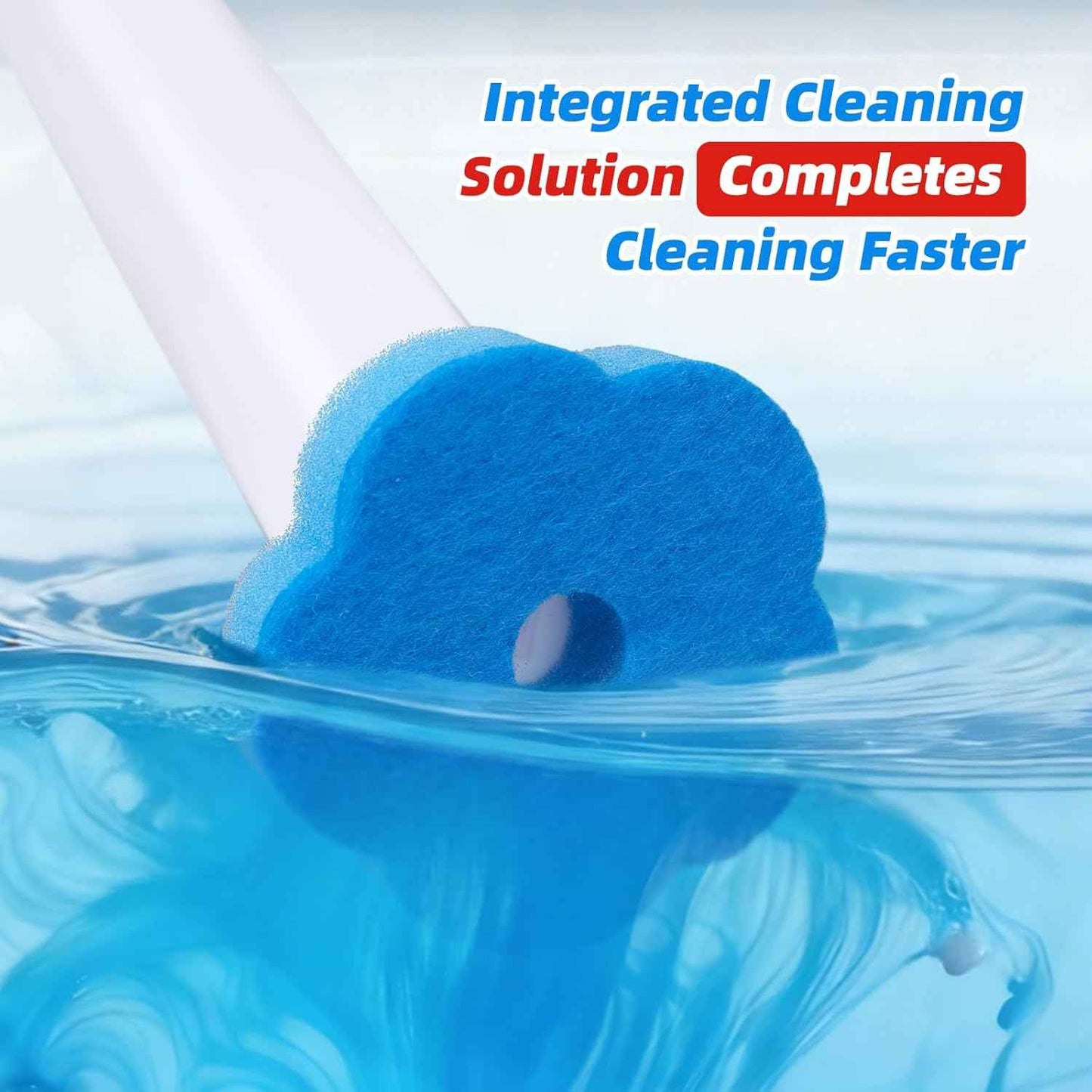 Disposable Toilet Brush with 48 Refills, Toilet Brushes and Holders, Toilet Wand Brush Starter Kit, Wall Mounted Toilet Bowl Cleaner Wand for Bathroom Maintenance