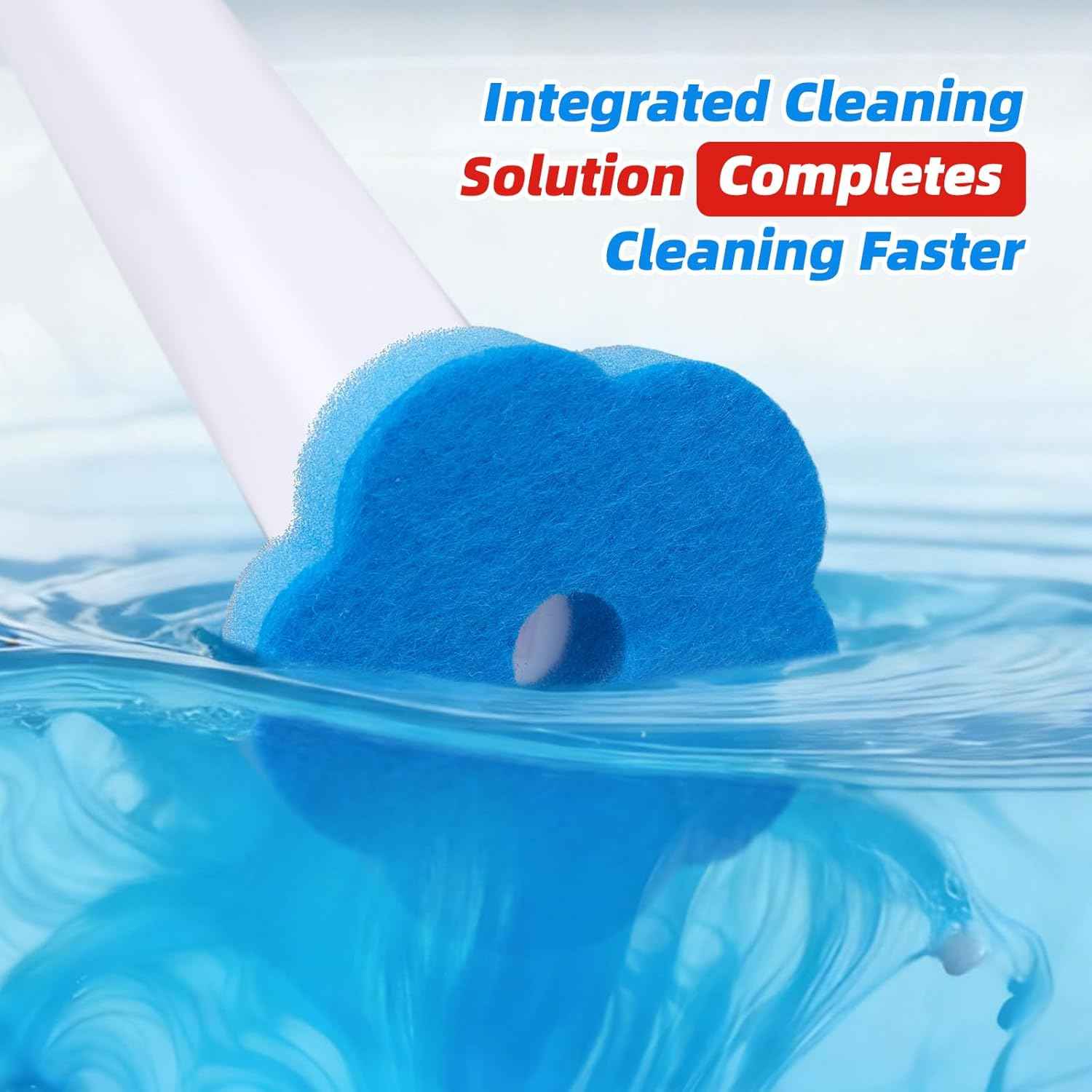 Disposable Toilet Brush with 48 Refills, Toilet Brushes and Holders, Toilet Wand Brush Starter Kit, Wall Mounted Toilet Bowl Cleaner Wand for Bathroom Maintenance