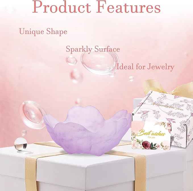 Gifts for Women Flower Jewelry Dish Ring Holder Jewelry Tray Vanity Organizer Room Decor Aesthetic Dorm Bathroom Decor Decorative Trinket Dish for Rings Earrings Necklaces Friendship Birthday Gifts