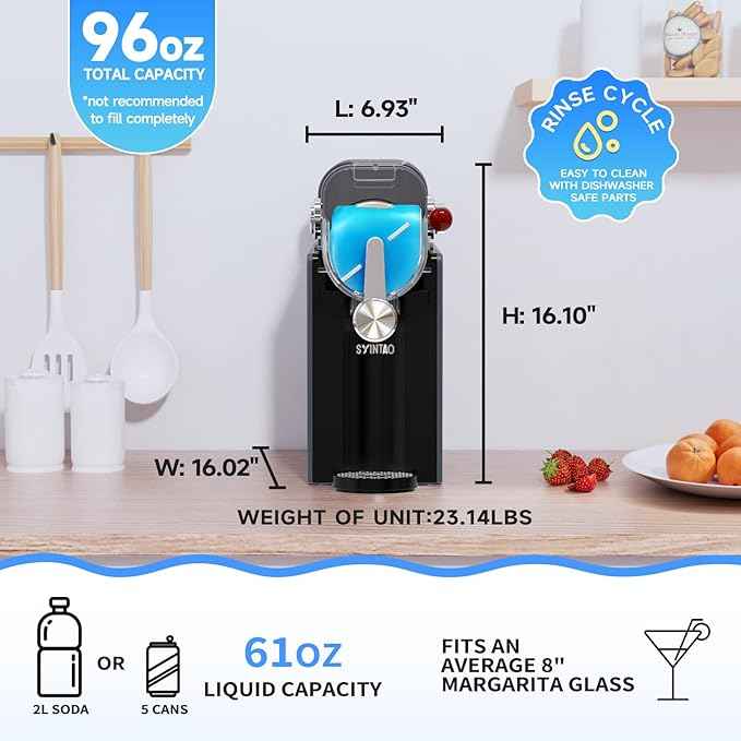 SYINTAO 2-in-1 Slushie & Soft Serve Ice Cream Maker, 96oz Vessel No-Ice-Needed Frozen Drink Machine with LED Display, 6 Preset Modes, Auto-Clean & Delay Timer – Gift for Family