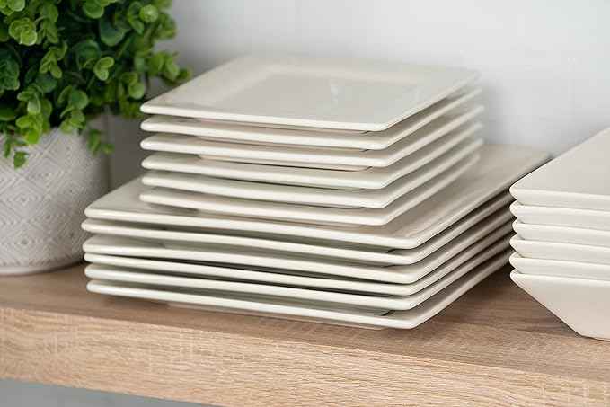 10 Strawberry Street Nova Square 30 pc Dinnerware Set, Cream White