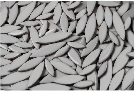 VerzTile Mosaic Tiles for Crafts - Petal Shaped Ceramic Tile Craft Hobbies & Art Projects 39 Color Options Endless Creativity DIY Design (White)