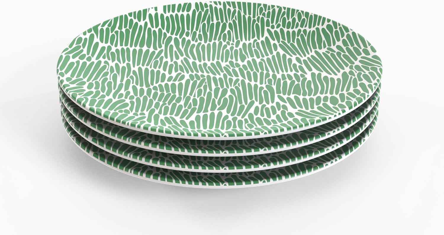 TervisHome Melamine Dinner Plates - Set of 4 | Enchanted Garden Collection | Durable Stoneware-like Quality, Dishwasher Safe, Perfect for Indoor and Outdoor Use