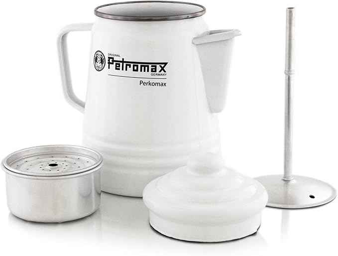 Petromax Tea and Coffee Percolator, Use Indoor/Outdoors for Home Kitchen or Campfire, Enameled Steel Coffee and Tea Pot Brews to Your Taste, 5-6 Cup Capacity
