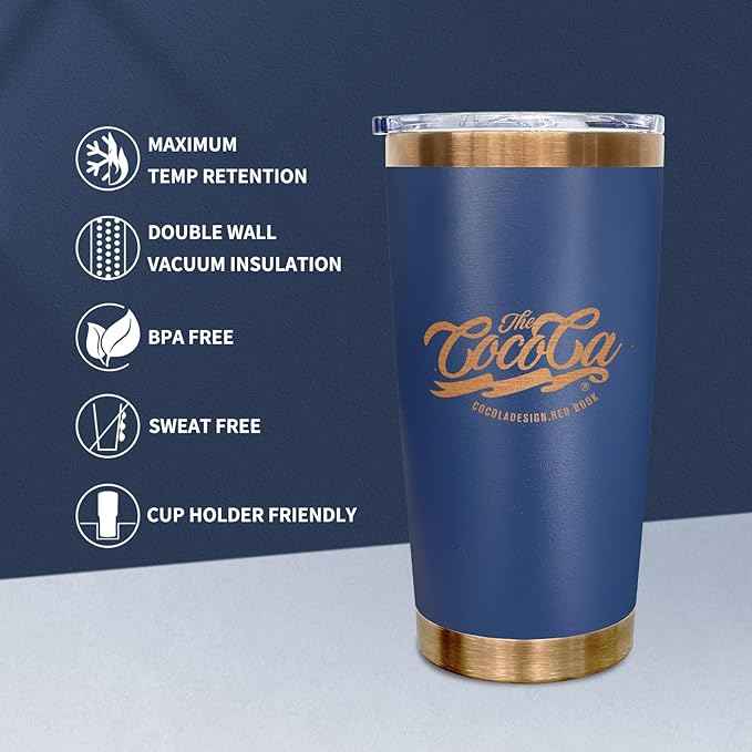 20 oz Tumblers Stainless Steel Tumbler with Lid and Straw Insulated Copper Coffee Mug for Laser Graving 22oz Powder Coated Cup(Navy,12 pack)