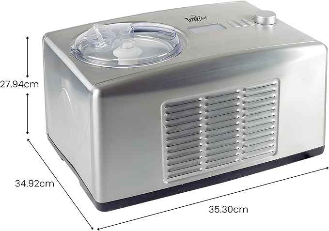 Total Chef Automatic Ice Cream Maker - Built-In Compressor 2 in 1 Frozen Yogurt, Gelato & Sorbet Maker, Nieve Treats, No Salt or Prefreezing, 1.6 Qt Stainless Steel, Helado de crema