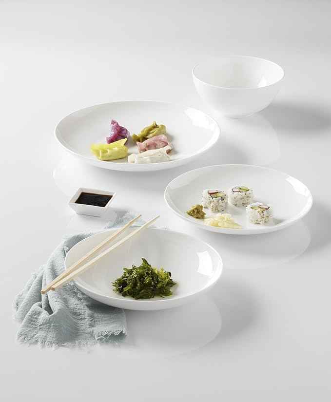 Lenox Dinnerware Set, Studio 1414 Coupe 16-Piece Set, Service For 4, Bone China Material, Dishwasher & Microwave Safe, Home And Kitchen, Kitchen And Dining, Plates And Bowls Sets (White, 16 Pieces)