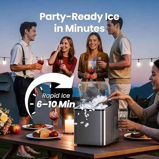 VIBOFROST Nugget Ice Maker Countertop, Fast 35lbs/24H Sonic Pebble Ice Machine, Self-Cleaning Anti-Scale System, Stainless Steel Portable Ice Maker for Home, Kitchen, RV, 10 Cleaning Packets
