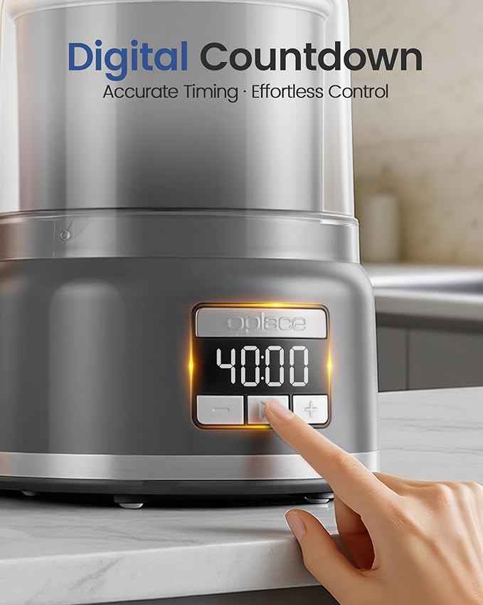 2.1 Qt Countertop Ice Cream Maker – Make Gelato, Sorbet & Frozen Yogurt in as Little as 20–30 Minutes, Fast Cooling, Visible Feeding Port, Easy 3-Button Control (Light Gray)