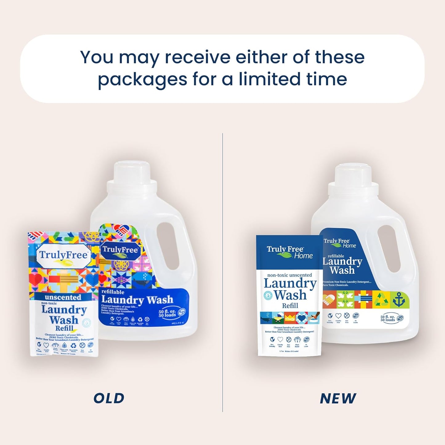 Laundry Wash Detergent for Sensitive Skin, Gentle & Safe for Baby Clothes | Plant-Based, Natural Ingredients | Unscented | Include 1 Refillable Bottle (50 Loads)