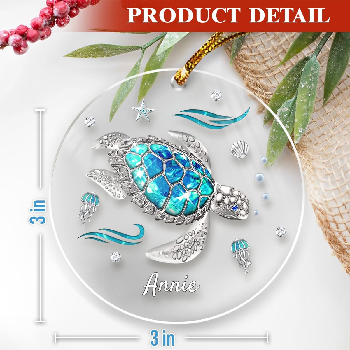 Personalized Photo Round Acrylic Ornament - Customized Keepsake Gifts for Family, Create Your Own Xmas Home Decorations