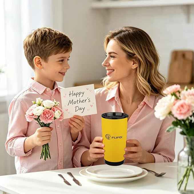 Mothers Day Gifts Tumbler Ideal Gift for Women 20oz Tumbler with Lid & Straw Best Mom Ever Tumbler from Daughter Double Wall Vacuum Insulated Travel Coffee Mug Stainless Steel Thank You Gift for Mom