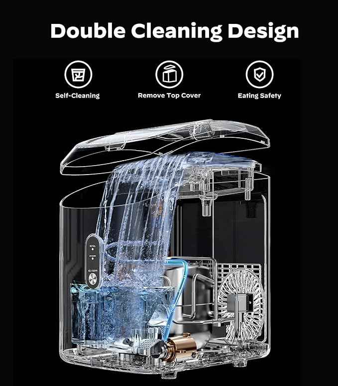 Nugget Ice Maker Countertop, Silonn Chewable Pellet Ice Machine with Self-Cleanin Function, 33lbs/24H Portable Ice Makers for Home Kitchen Officce, Black