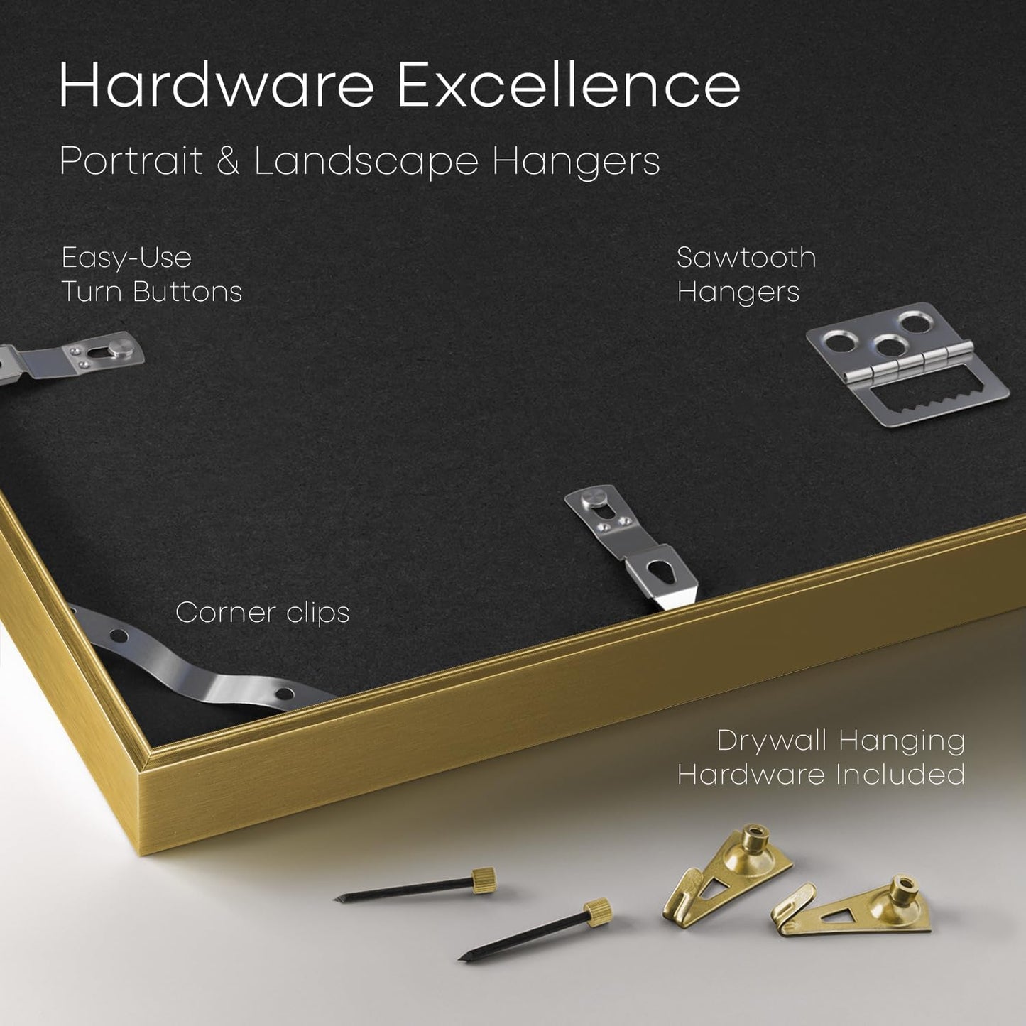 Homeforia 27x40 Picture Frame Gold, High End Metal 27 x 40 Large Poster Frames with Mat 24 by 36 inch Photo, 27x40 Gold Frame Matted to 24x36 for Print, 40x27 Frame, Tempered Glass, Wall Kit, Set of 1