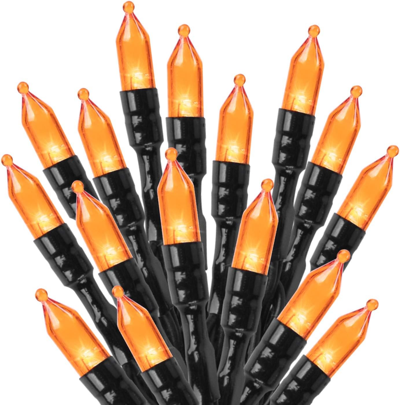 Minetom Halloween String Lights Outdoor, 39Feet 100 LED Waterproof Christmas Lights with 8 Lighting Modes for Halloween Garden Party Christmas Xmas Tree Lights Decor, Orange