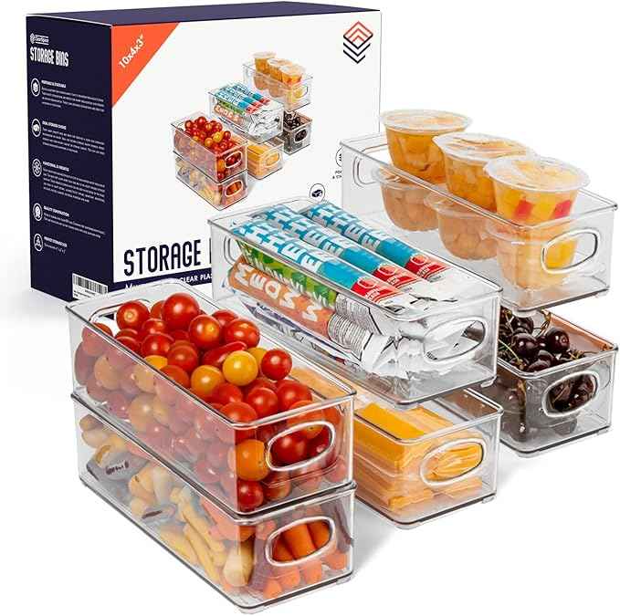 ClearSpace Plastic Pantry Organization and Food Storage Bin – Great Kitchen Organization and Kitchen Storage – Fridge Organizer Bins, Pantry Storage – 6 Pack