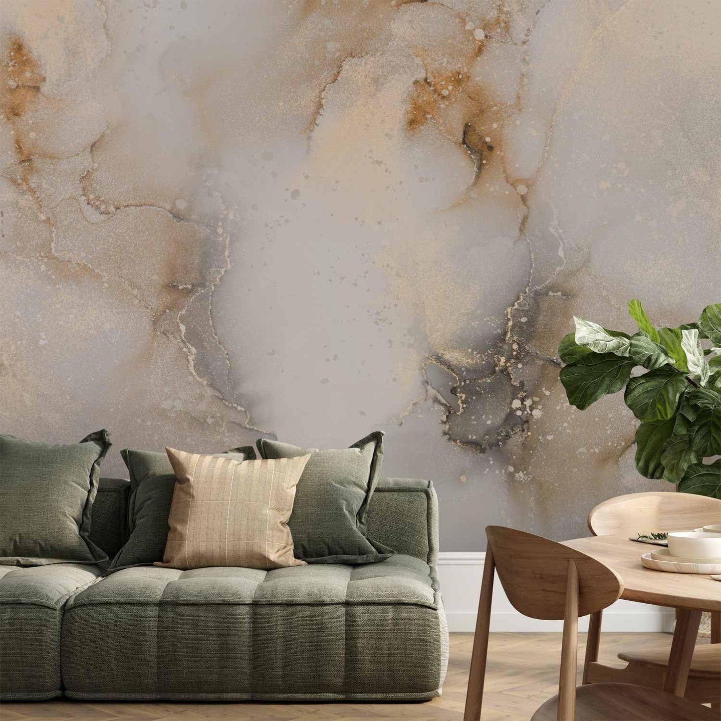artgeist Wall Mural Marble Stone 216x98 in - XXL Non-Woven Corner Wallpaper Fleece Angle Wall Decor Photo Print Picture Image Design Marble Beige f-C-10058-a-d