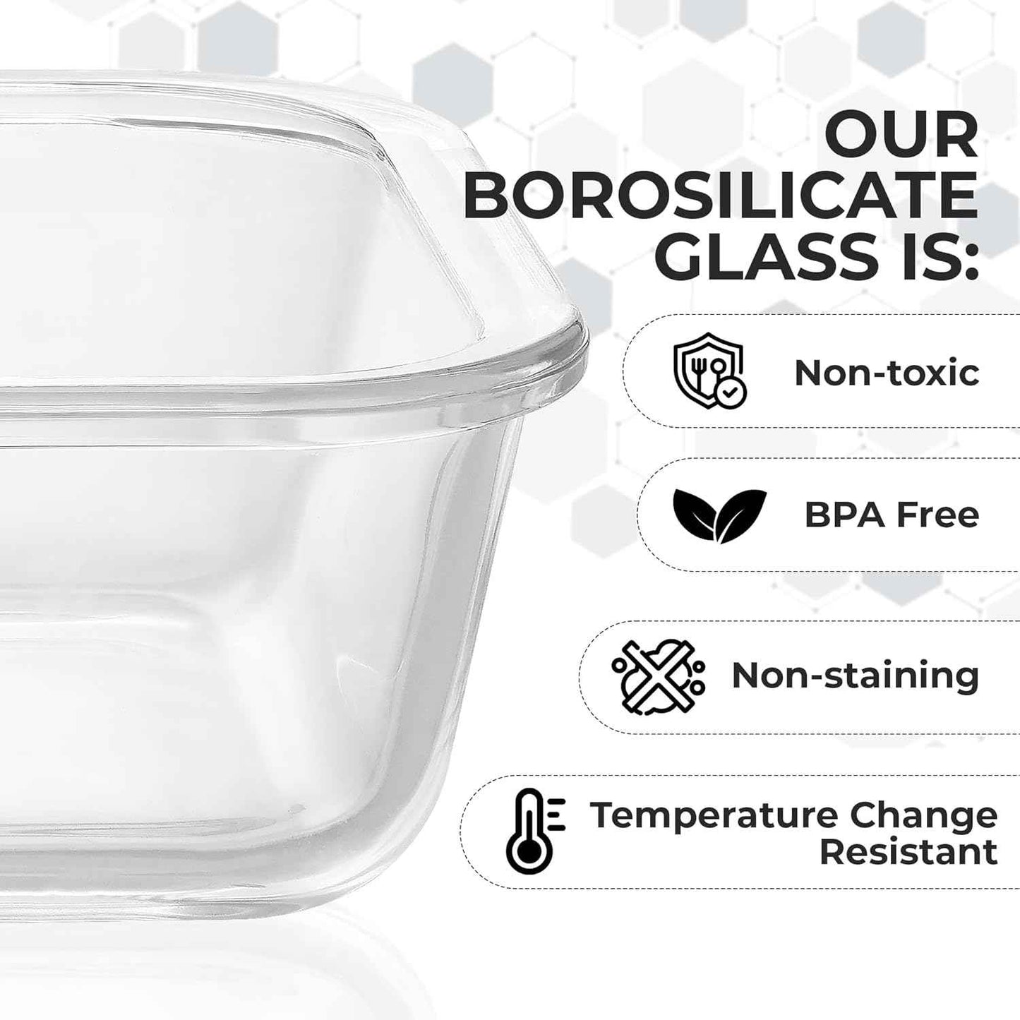 Zulay Kitchen 5 Piece Large 36oz Glass Tupperware Container Set with Lids - Premium BPA Free Borosilicate Glass Food Storage Containers - Leak-Proof Meal Prep - Microwave, Freezer & Oven Safe - Gray
