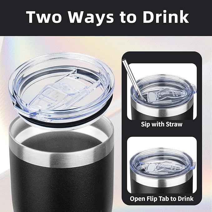 MEZMUT 20oz Coffee Tumbler with Lid and Straw Double Wall Vacuum Insulated Cup Stainless Steel Travel Mugs Insulated for Hot and Cold Leakproof Powder Coated Tumbler for Indoor and Outdoor