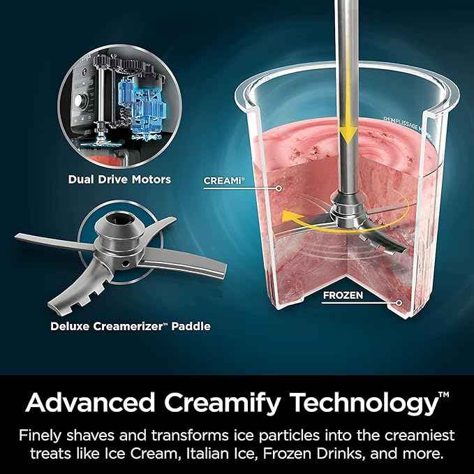 Ninja NC501 CREAMi Deluxe 11-in-1 Ice Cream & Frozen Treat Maker for Ice Cream, Sorbet, Milkshakes, Frozen Drinks & More, 11 Programs, with 2 XL Family Size Pint Containers Cherry Red (Renewed)
