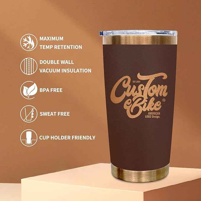 20 oz Tumblers Stainless Steel Tumbler with Lid and Straw Insulated Coffee Mug for Laser Graving 26oz Powder Coated Cup(Coffee,1 pack)