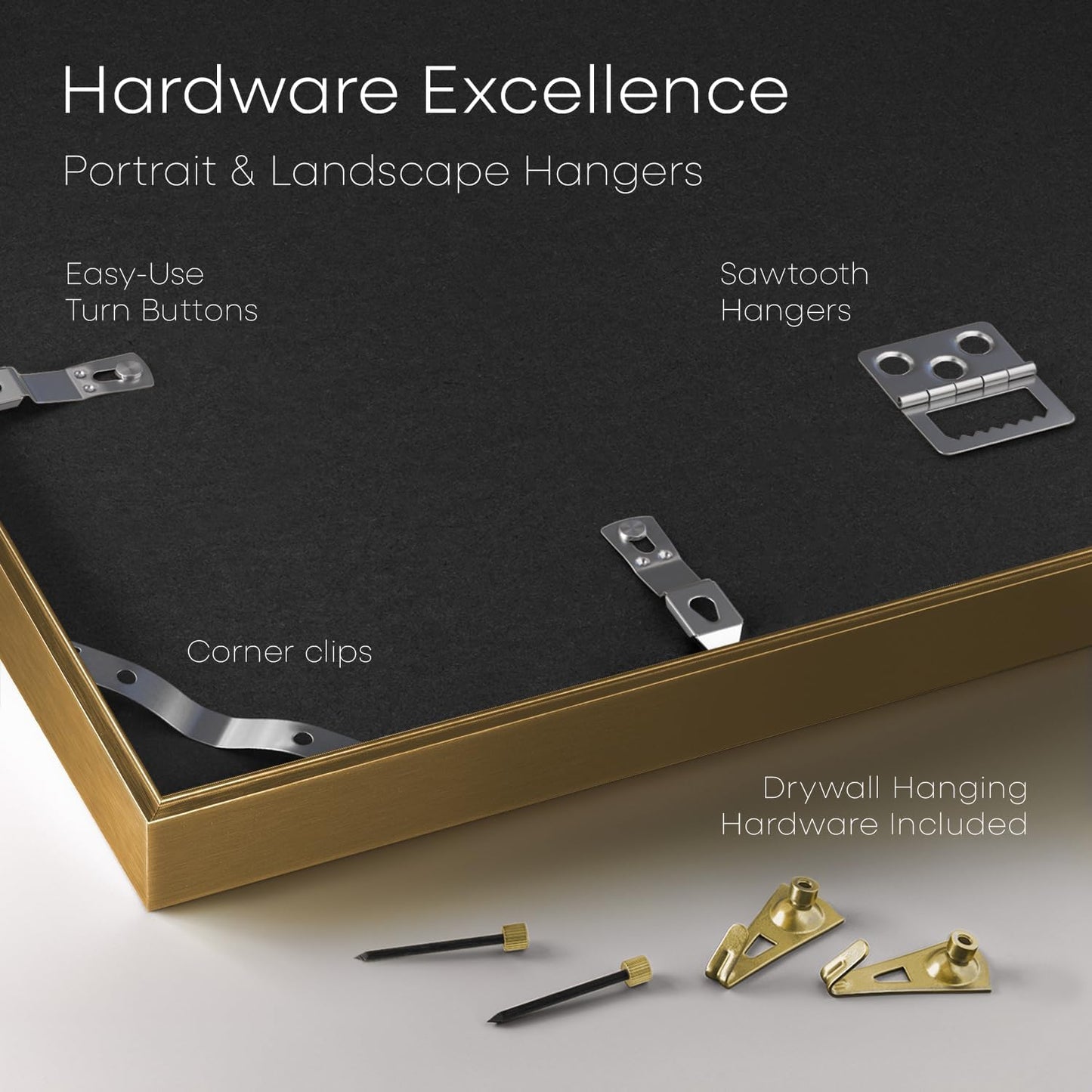 Homeforia 24x24 Picture Frame Bronze, High End Metal 24 x 24 Large Square Poster Frames with Mat 20 by 20 inch Photo, 24by24 Thin Brass Frames Matted to 20x20 Print, Tempered Glass, Wall Kit, Set of 1