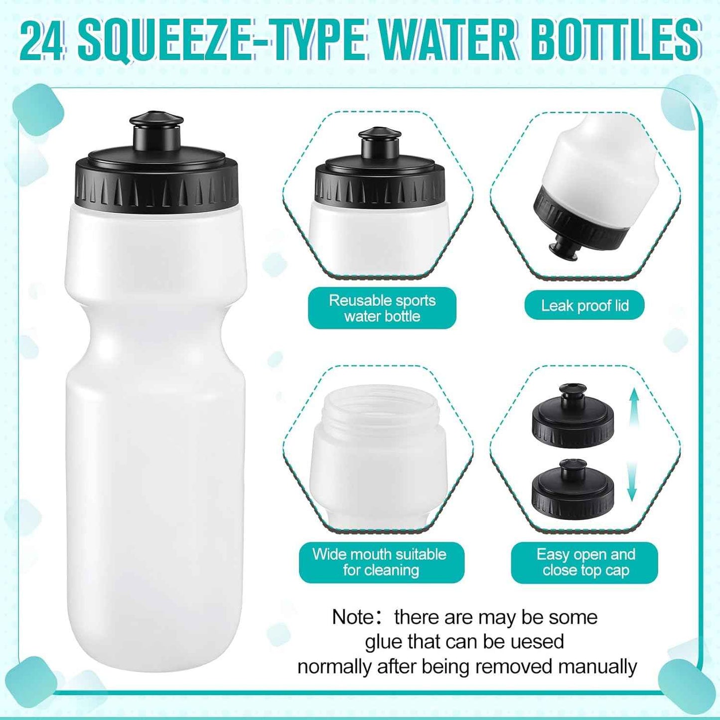 24 Pcs Sports Team Gift Sets Bulk with 12 Pcs 24oz Sports Squeeze Water Bottles 12 Cooling Towels Microfiber Breathable for Soccer Baseball Football Basketball Teams Coaches(Gray Towel)