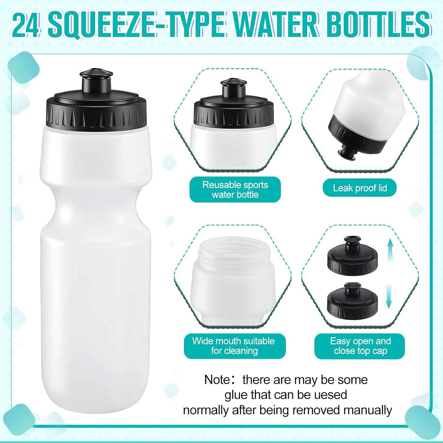 24 Pcs Sports Team Gift Sets Bulk with 12 Pcs 24oz Sports Squeeze Water Bottles 12 Cooling Towels Microfiber Breathable for Soccer Baseball Football Basketball Teams Coaches(Gray Towel)