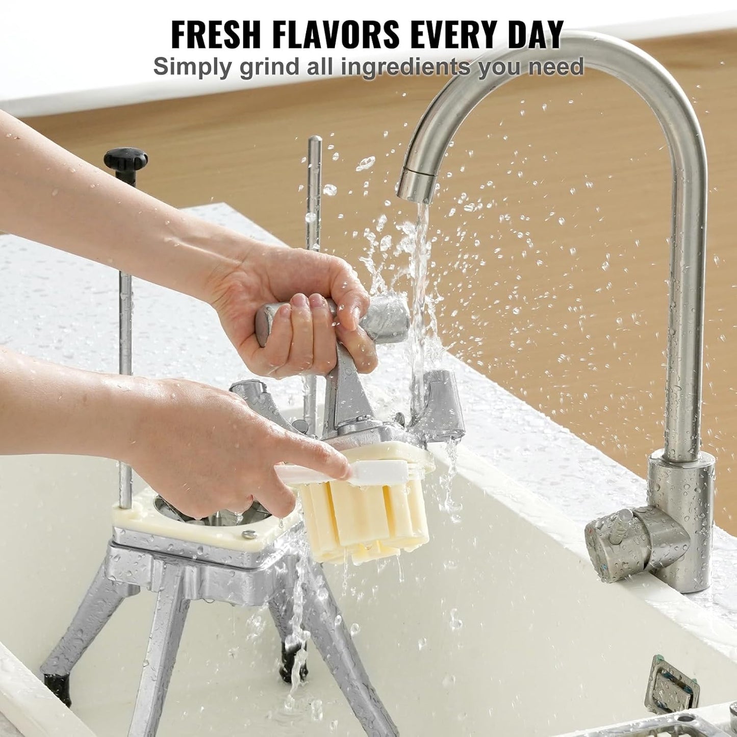 VEVOR Commercial Vegetable Fruit Chopper 1/4" Blade Heavy Duty Professional Food Dicer Kattex French Fry Cutter Onion Slicer Stainless Steel for Tomato Peppers Potato Mushroom