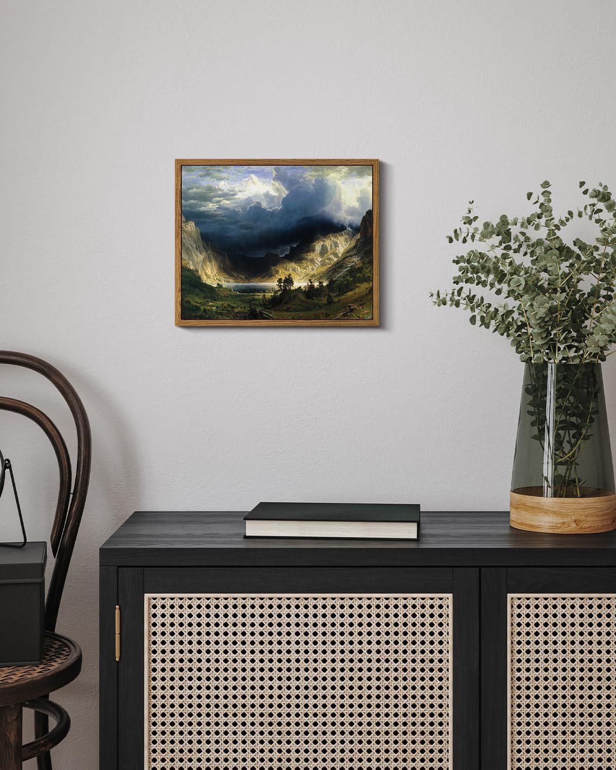 VIYYIEA Framed Canvas Wall Art Home Decor Landscape Wall Art for Living Room Vintage Natural Oil Painting Picture Beautiful Scenery Office Decor Bedroom Wall Decor -Rocky Mountain 9x11in