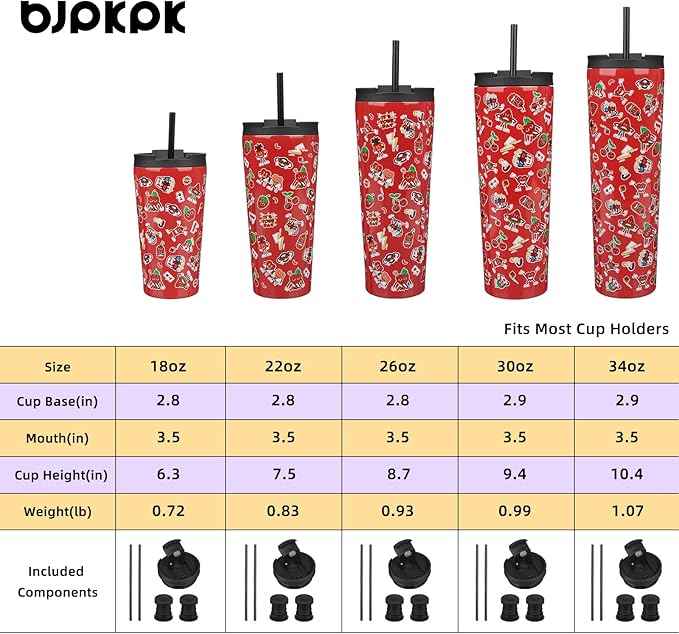 BJPKPK 26oz Tumbler With lid And Straw Stainless Steel Travel Coffee Mug Insulated Tumblers Cups,Passionate Red