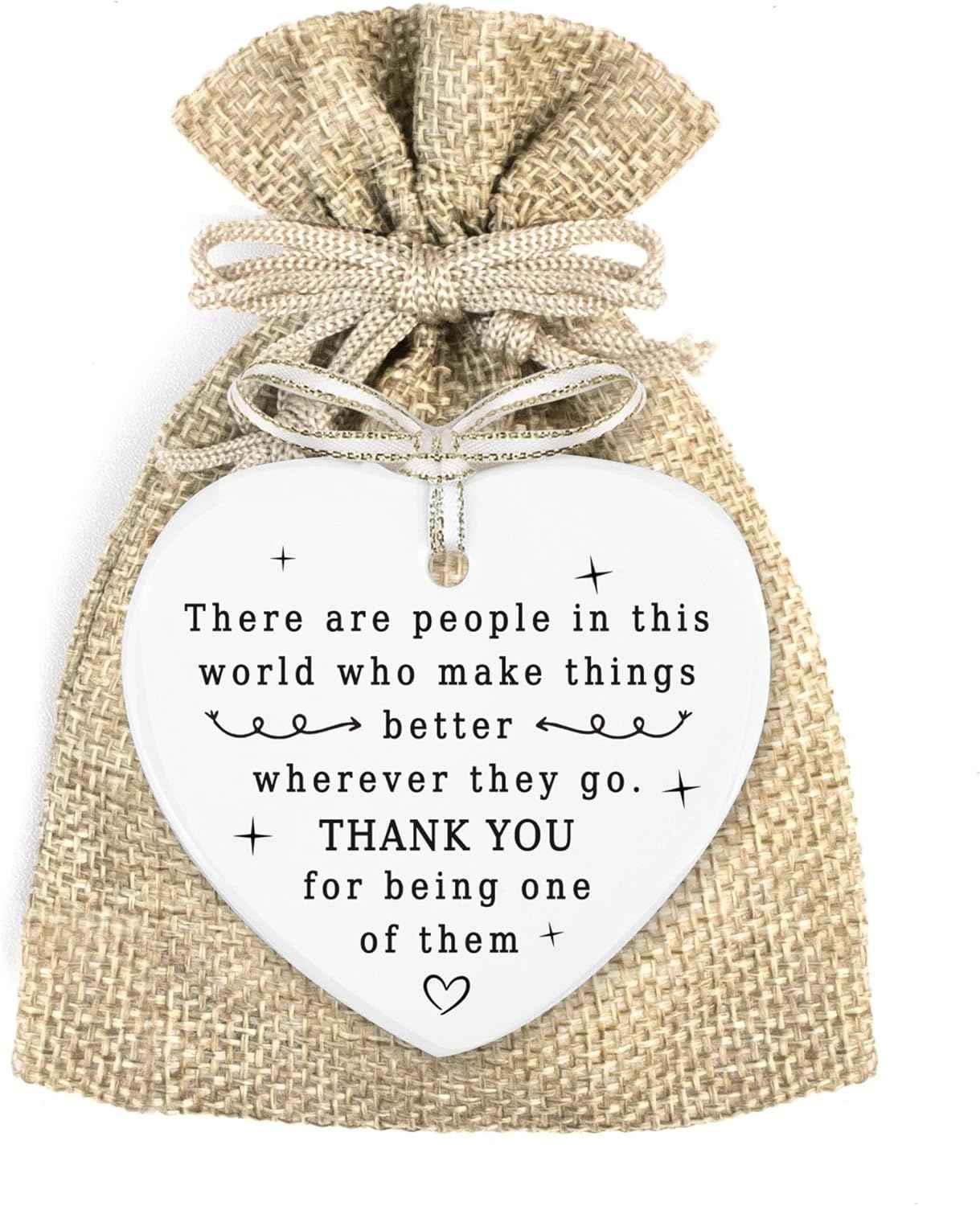 Thank You Gifts for Women & Men – Teacher Appreciation, Nurse, Coworker, Boss, Principal, Counselor – Retirement, Farewell, Going Away – Ceramic Ornament Gift