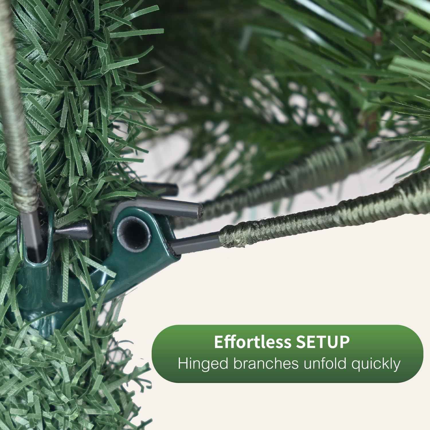 MAKEATREE 6ft Unlit Artificial Christmas Tree, Premium PE/PVC Tips, Hinged Xmas Tree for Outdoor & Indoor, Green