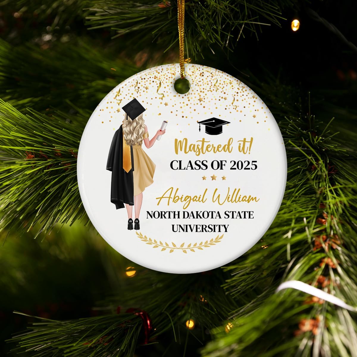 Personalized Graduation Ornament Class of 2024 Graduate Christmas Ceramic Ornaments Graduation Keepsake Gifts Xmas Tree Decorations