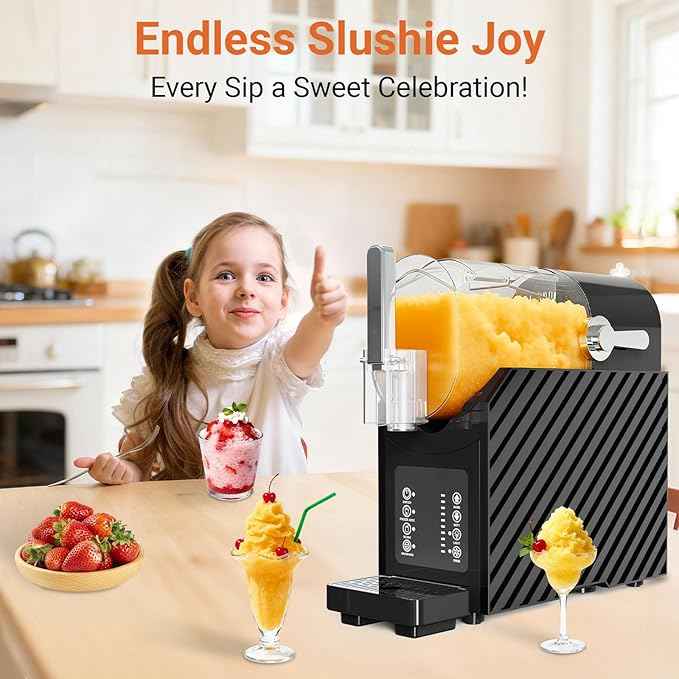 Erivess 88oz Slushie Machine for Home - No Ice Needed Slushy Maker with Self-Cleaning, Professional Frozen Drink Maker, Ice Cream & Smoothie Machine for Frozen Margaritas, Frappés, Cocktails