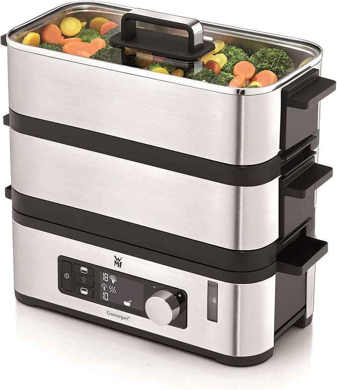 WMF 415090011 Vitalis E Steamer Steel, Black, Silver