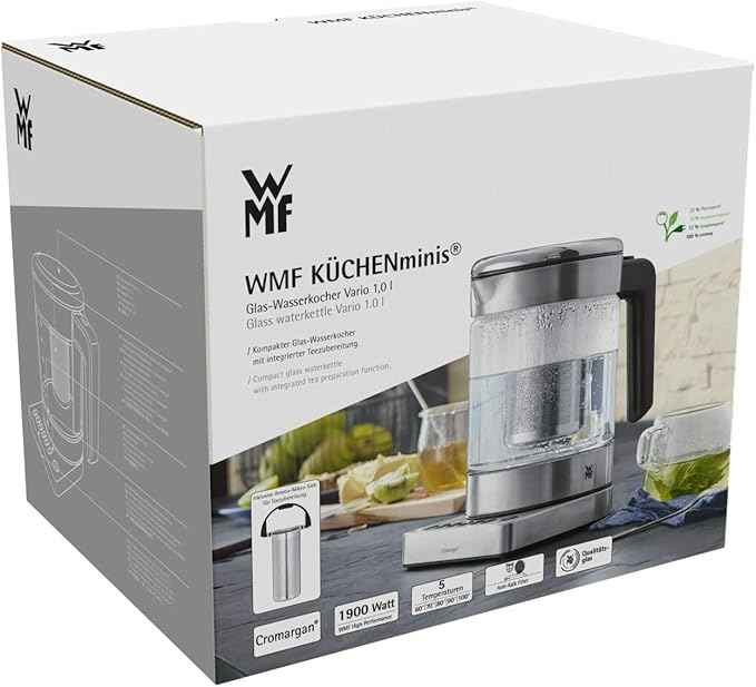 WMF 0413180012 Kitchen Minis Glass Kettle (220 Volts - Not for USA)