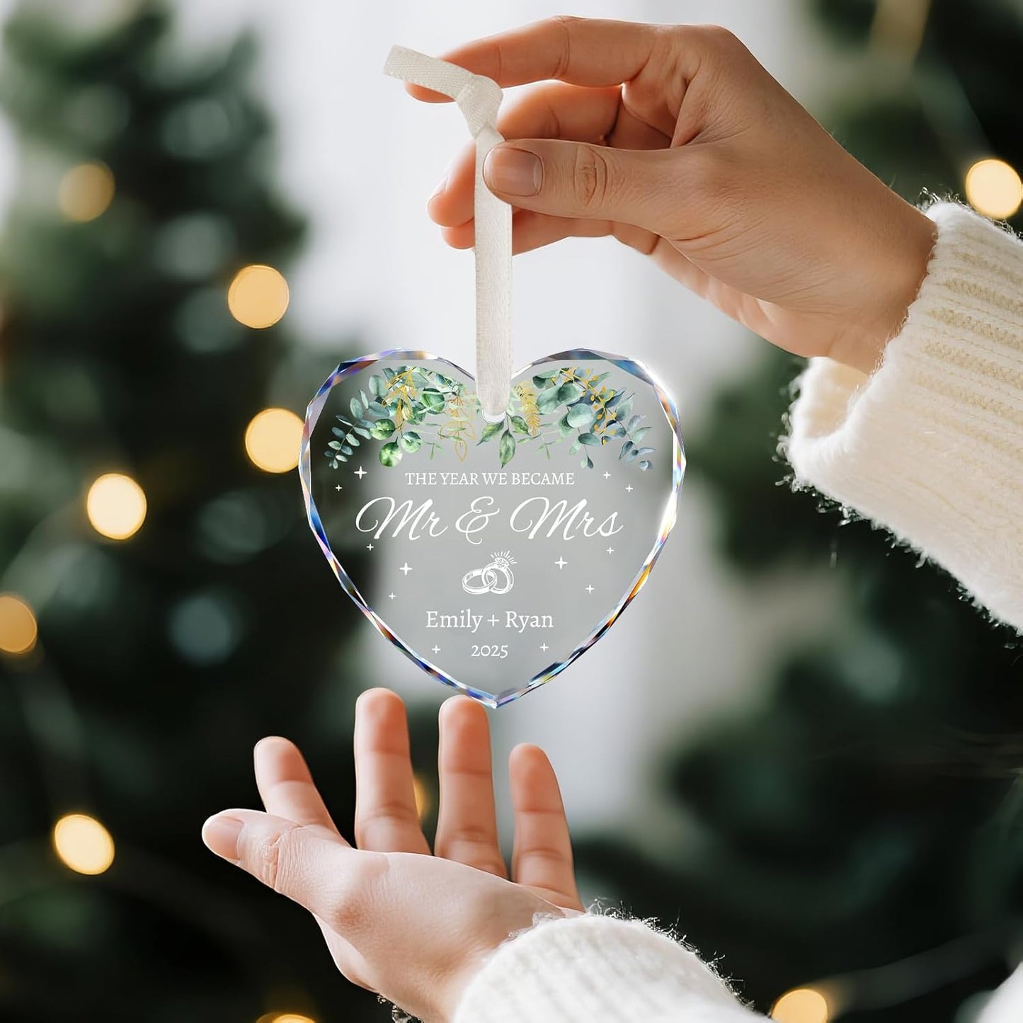 Personalized Wedding Gifts for Couples 2025 - Mr and Mrs, Bridal Shower Gifts, Wedding Ideas for Newlywed, Bride, Future Mr & Mrs - Just Married Ornament 2025
