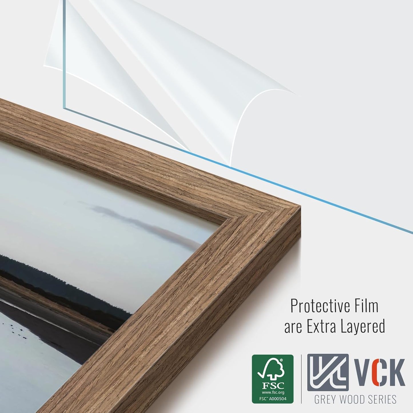 VCK 16x24 Poster Frame 2 Pack - Walnut, High-End Wood Picture Frames with Polished Plexiglass, Display 12x18 Photo with Mat or 16x24 without Mat, Art Gallery-Quality, Wall Hanging