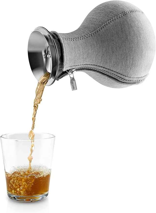 EVA SOLO | Tea-maker 1.0l | Drip-free Borosilicate Glass with Insulating Neoprene Cover | Danish Design, Functionality & Quality | Dark Grey