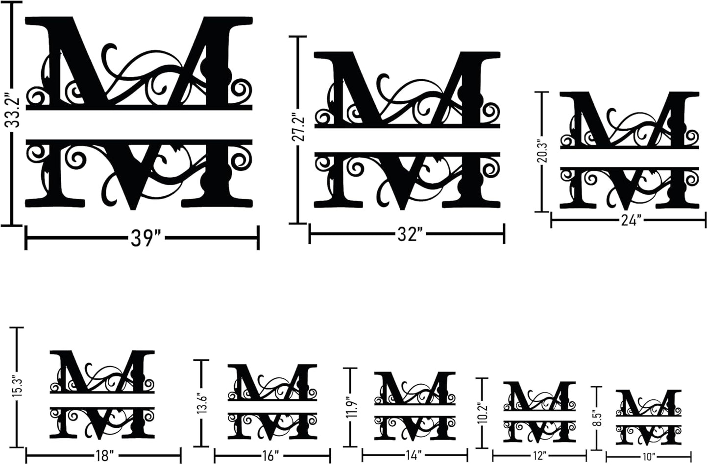 Personalized Metal Name Signs, Split Letter Monogram Wall Art Decor, Durable Steel Family Last Name Decor, Custom Signs Indoor or Outdoor, Personalized Wedding Gifts, Housewarming Gift