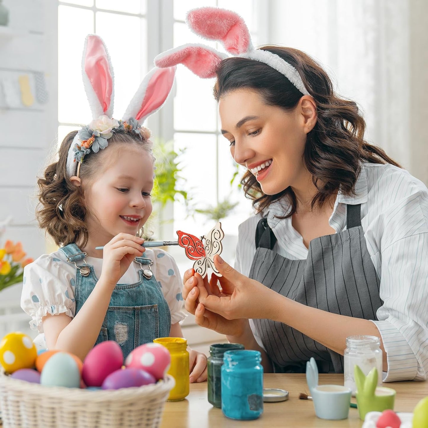 COCHIE DIY 3D Spring Butterfly Wood Crafts to Paint for Kids Adults, Paintable Unfinished Wooden Slices for Craft, Butterflies Cutouts Ornaments for Painting Decorations (24 PCS)