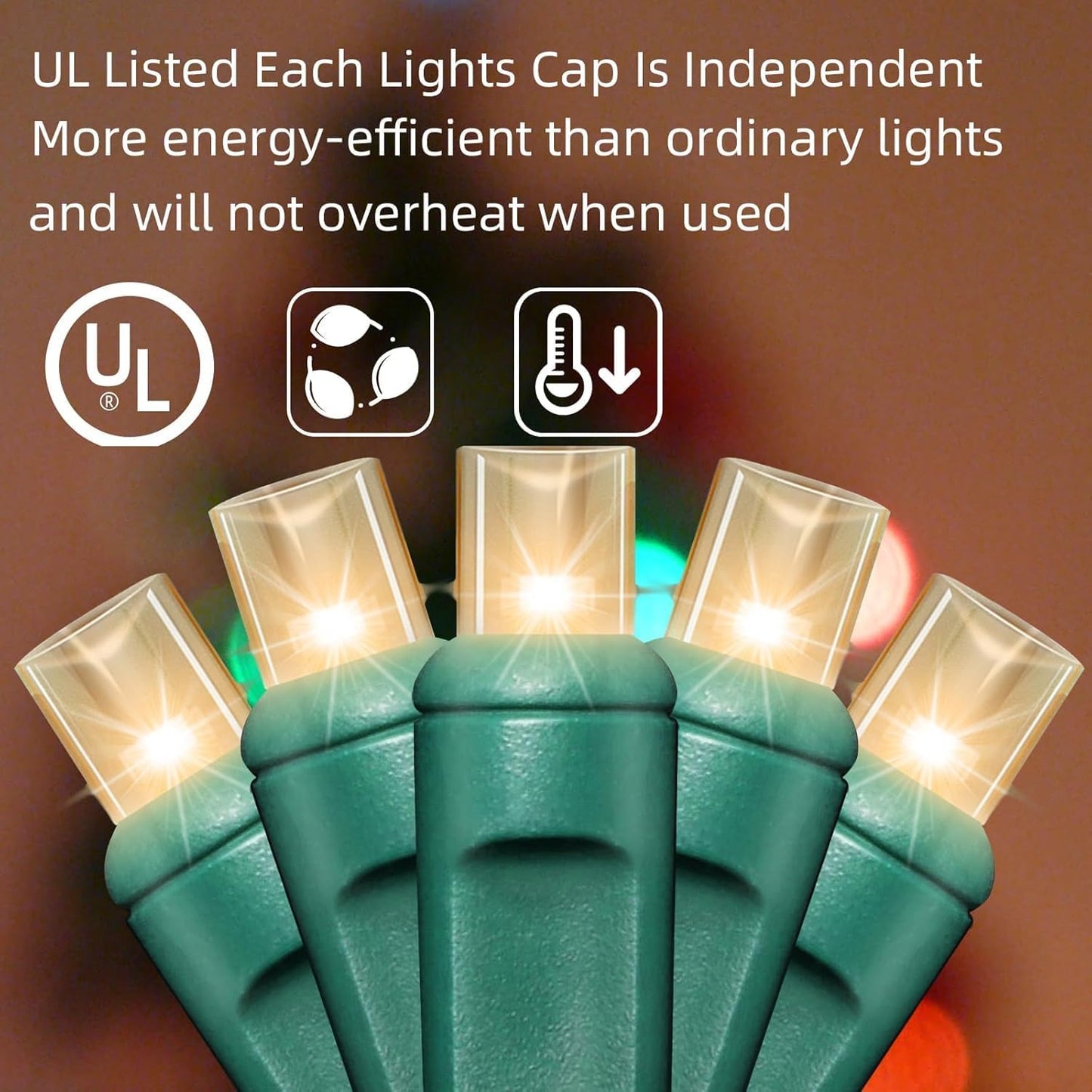 50 Count Warm White -30% Twinkle Bulbs and 70% Steady Burn Bulbs String Lights - 21.6FT LED Christmas Lights, Mini led Lights for Outdoor Home Holiday