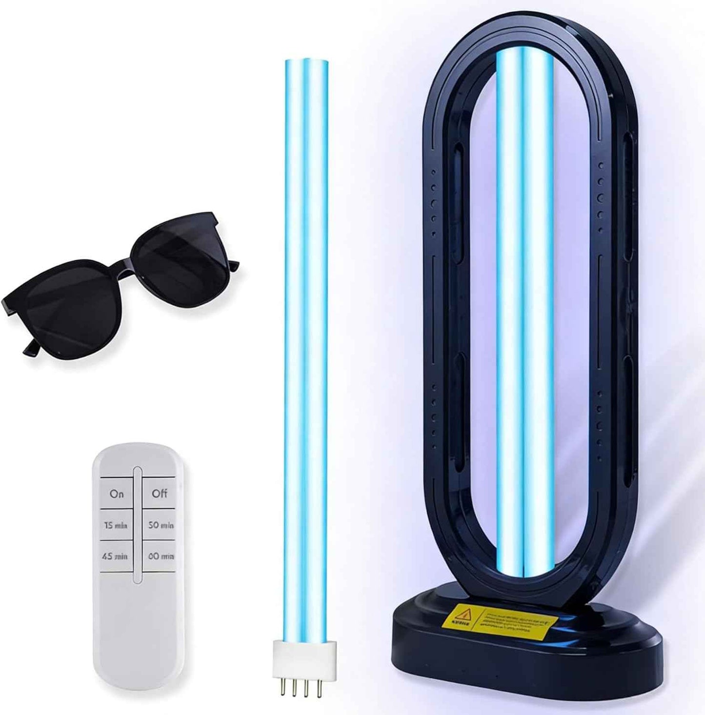 UV Light Sanitizer w/Spare Bulb with Ozone,UVC Disinfection Lamp with Remote Control,Ultraviolet Light Sanitizer for Whole Home,Room & Kitchen,UV Sterilizer15/30/45/60 Minutes Timer