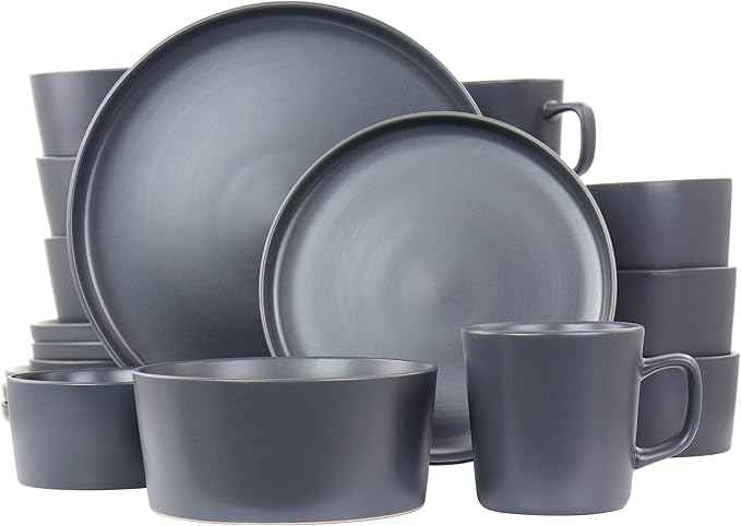Elama Luxmatte Dark Grey 20 Piece Dinnerware Set